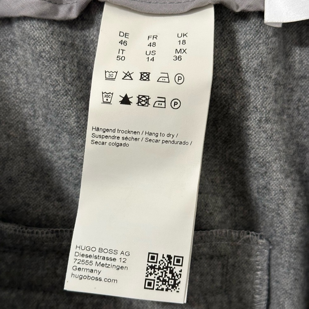 BOSS Hugo Boss Women’s Gray Wool-Blend Trousers Jogger Waist Size 14 NWT - Picture 11 of 14